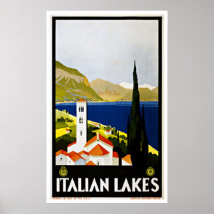 Vintage Travel Italian Lakes Italy Poster