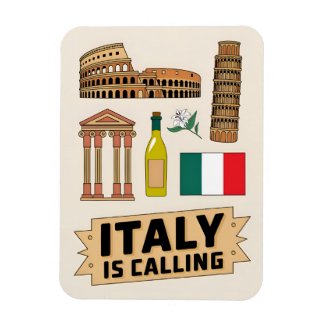 Vintage Travel Italy Iconic National Symbols Retro