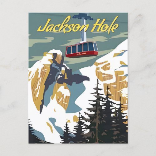 Vintage Travel Jackson Hole Wyoming retro Postcard