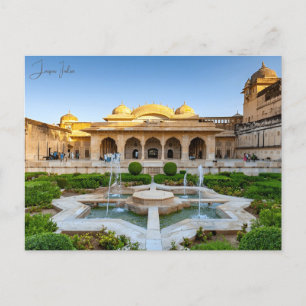 Vintage travel Jaipur India Colorful Rajasthan Postcard