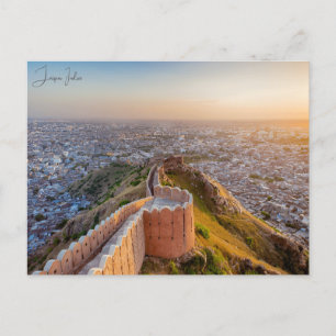 Vintage travel Jaipur India Colorful Rajasthan Postcard