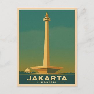 Vintage Travel Jakarta Indonesia Retro Graphic