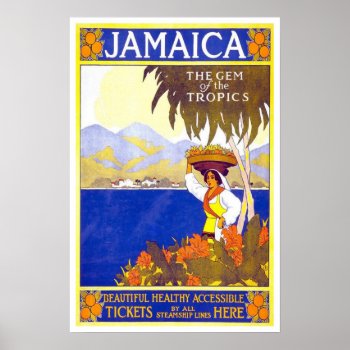 Vintage Travel Jamaica Poster by ContinentalToursist at Zazzle