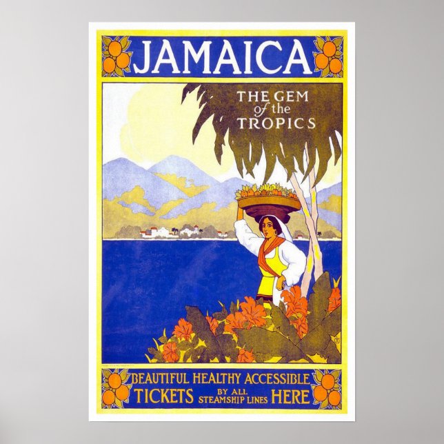 Vintage travel,Jamaica Poster (Front)