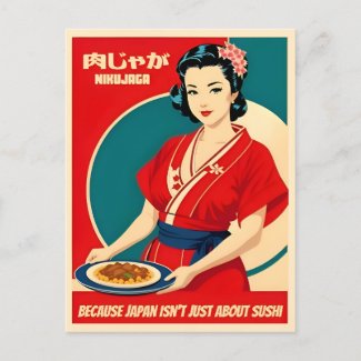 Vintage Travel Japan Food Humor Retro Graphic