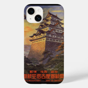 Vintage Travel Japan, Japanese Pagoda Airplane Case-Mate iPhone 14 Case