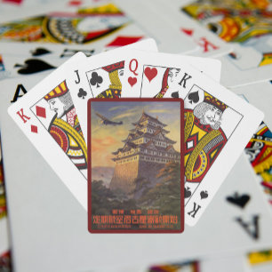Vintage Travel Japan, Japanese Pagoda Airplane Poker Cards