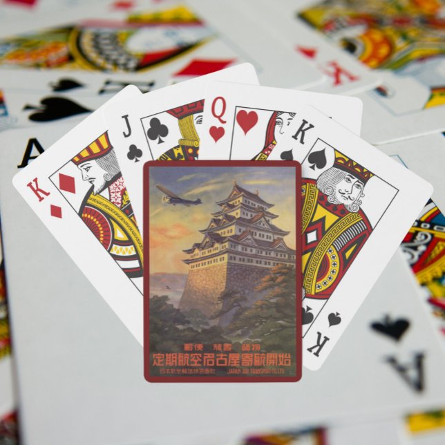Vintage Travel Japan, Japanese Pagoda Airplane Poker Cards (Creator Uploaded)