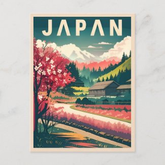 Vintage Travel Japan Sakura Cherry Blossom