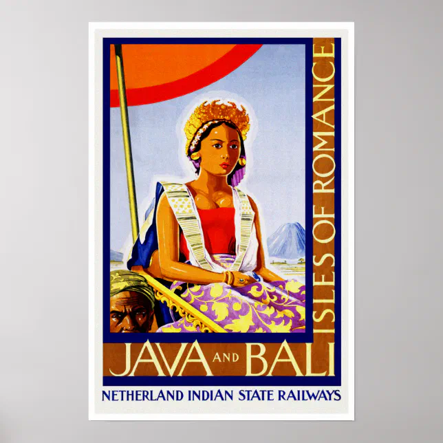 Vintage Travel Java and Bali Poster | Zazzle
