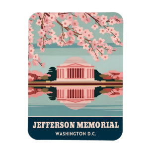 Vintage Travel Jefferson Memorial Washington DC Magnet