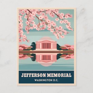 Vintage Travel Jefferson Memorial Washington DC