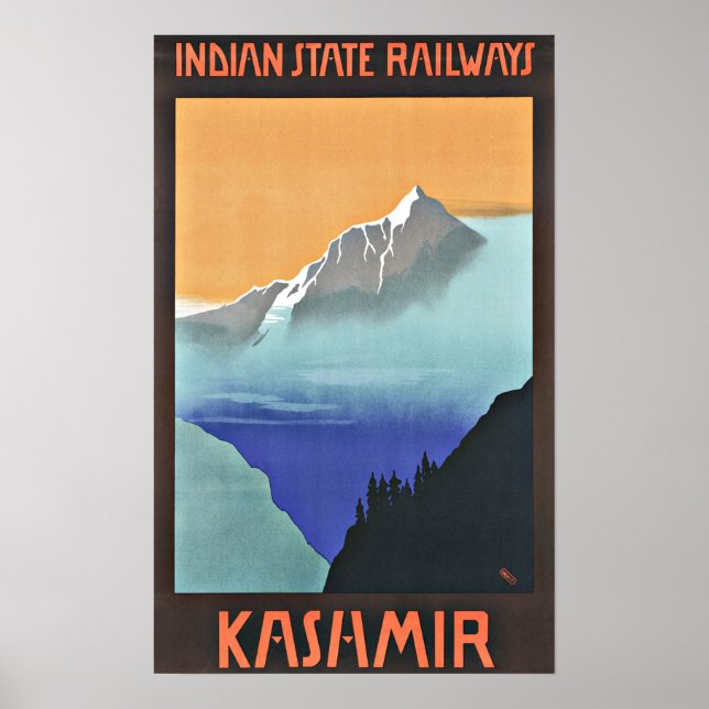 Vintage Travel Kashmir India Railways Poster (Front)