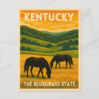 Vintage Travel Kentucky Horses Retro Graphic