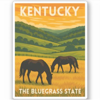 Vintage Travel Kentucky Horses Retro Graphic