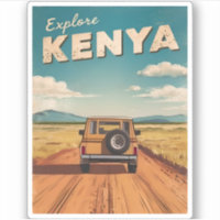 Vintage Travel Kenya Africa Landscape Retro Scenic