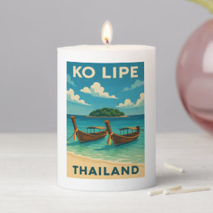 Vintage Travel Ko Lipe Island Thailand Seaside Pillar Candle