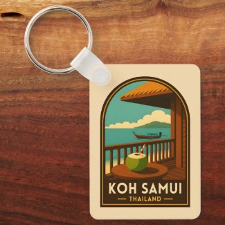 Vintage Travel Koh Samui Island Thailand Retro