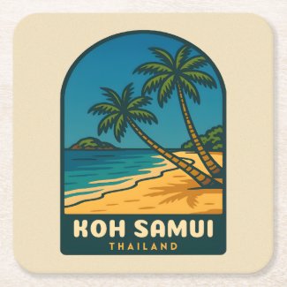 Vintage Travel Koh Samui Thailand Retro Beach