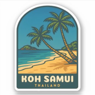 Vintage Travel Koh Samui Thailand Retro Beach