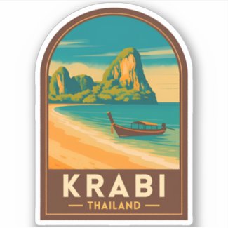 Vintage Travel Krabi Thailand Railay Beach Retro