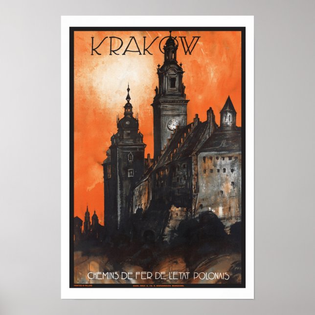 Vintage Travel Krakow Poland Poster (Front)