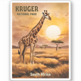 Vintage Travel Kruger National Park South Africa Sticker
