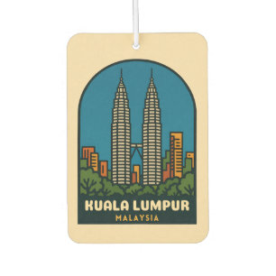 Vintage Travel Kuala Lumpur Malaysia Retro Style Air Freshener