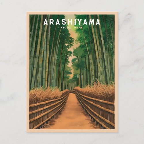 Vintage Travel Kyoto Arashiyama Bamboo Forest  Postcard