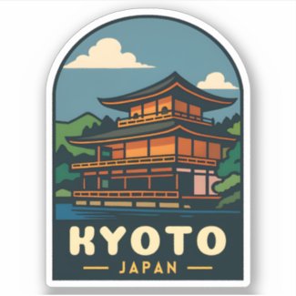 Vintage Travel Kyoto Japan Retro Scenic Landscape