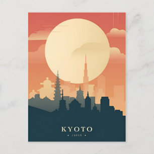 vintage travel Kyoto Japan Temple Photograph Postcard