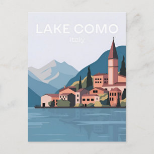vintage travel Lago di Como Italy Lombardia Lake Postcard