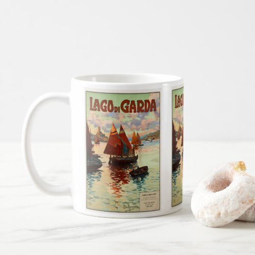 Vintage Travel Lago di Garda Lake Garda Italy Coffee Mug
