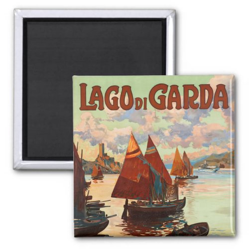 Vintage Travel Lago di Garda Lake Garda Italy Magnet