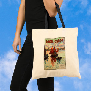 Vintage Travel, Lago di Garda, Lake Garda, Italy Tote Bag