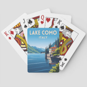 Vintage Travel Lake Como Italy Landscape Retro Poker Cards