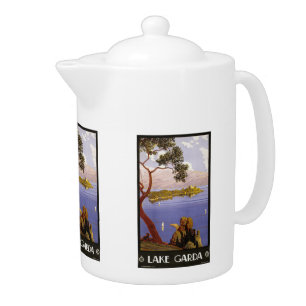 Vintage Travel Lake Garda Italy teapot