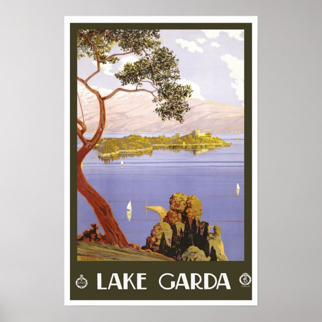 Vintage travel,Lake Garda Poster (Front)