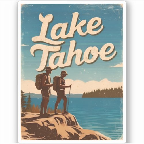 Vintage Travel Lake Tahoe California Retro Scenic Sticker