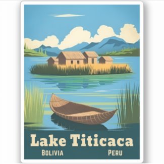 Vintage Travel Lake Titicaca South America Scenic