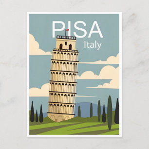 Vintage Travel Leaning Tower of Pisa Italy Postcard