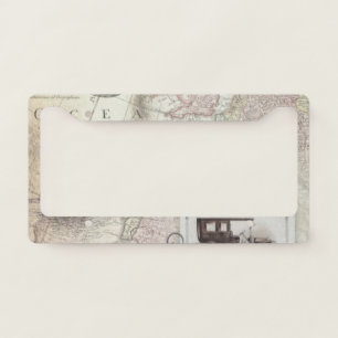 Vintage travel license plate frame