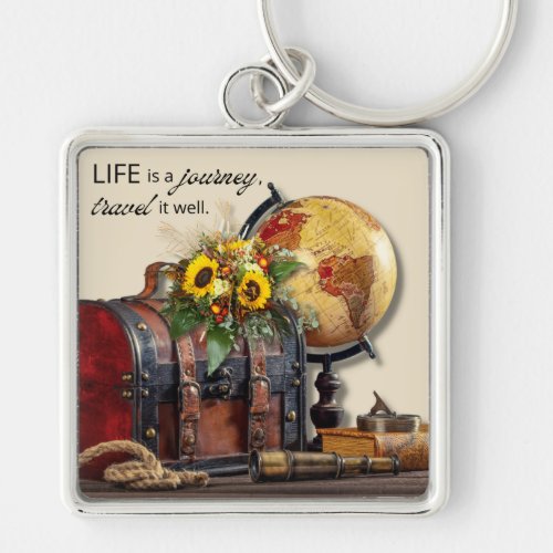 Vintage Travel  Life is a journey Keychain