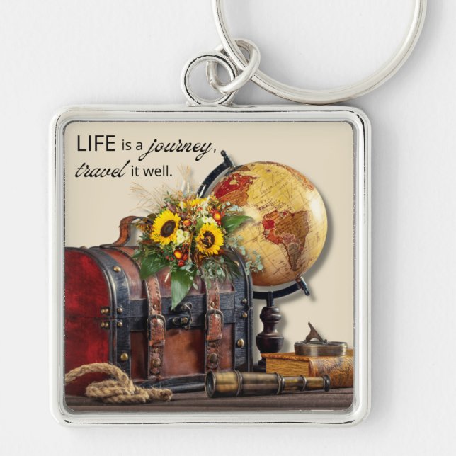 Vintage Travel | Life is a journey Keychain (Front)