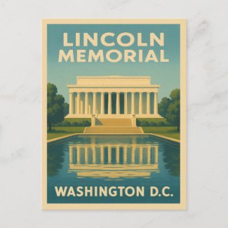 Vintage Travel Lincoln Memorial Washington DC