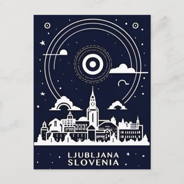 Vintage Travel Ljubljana Slovenia retro Postcard (Front)
