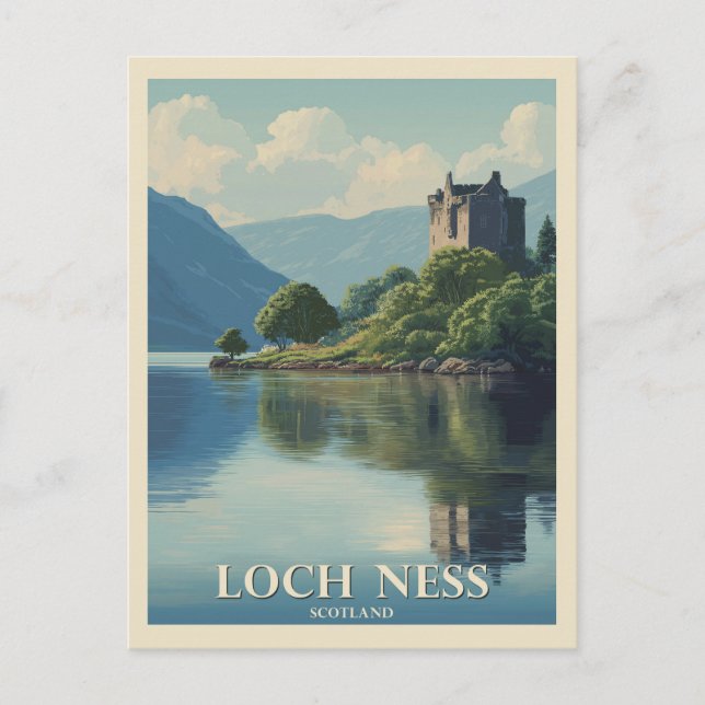 Vintage Travel Loch Ness Scotland Postcard (Front)