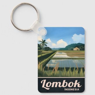 Vintage Travel Lombok Indonesia Landscape