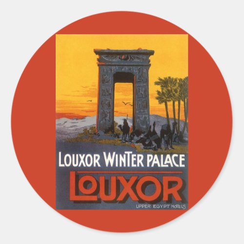 Vintage Travel Louxor Winter Palace Egypt Africa Classic Round Sticker