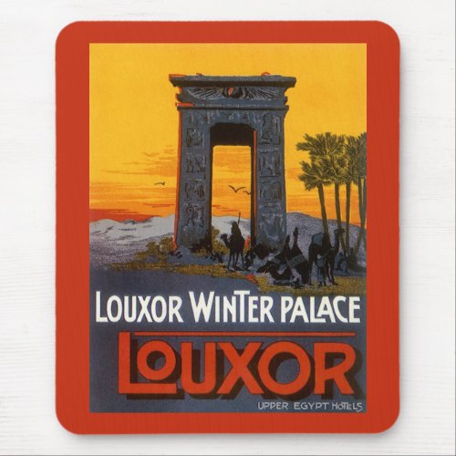 Vintage Travel Louxor Winter Palace Egypt Africa Mouse Pad